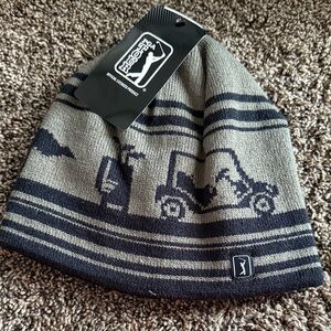 PGA Olive and Black Golf Themed Beanie